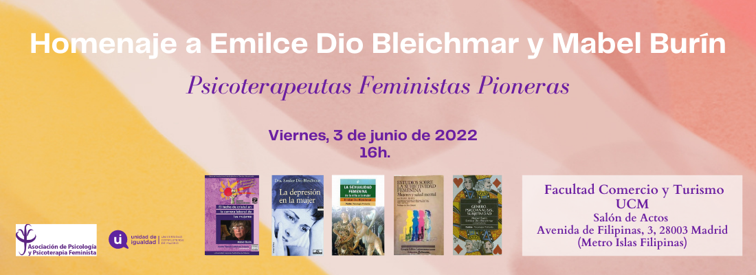 Homenaje a Emilce Dio Bleichmar y Mabel Burín Viernes, Psicoterapeutas Feministas Pioneras